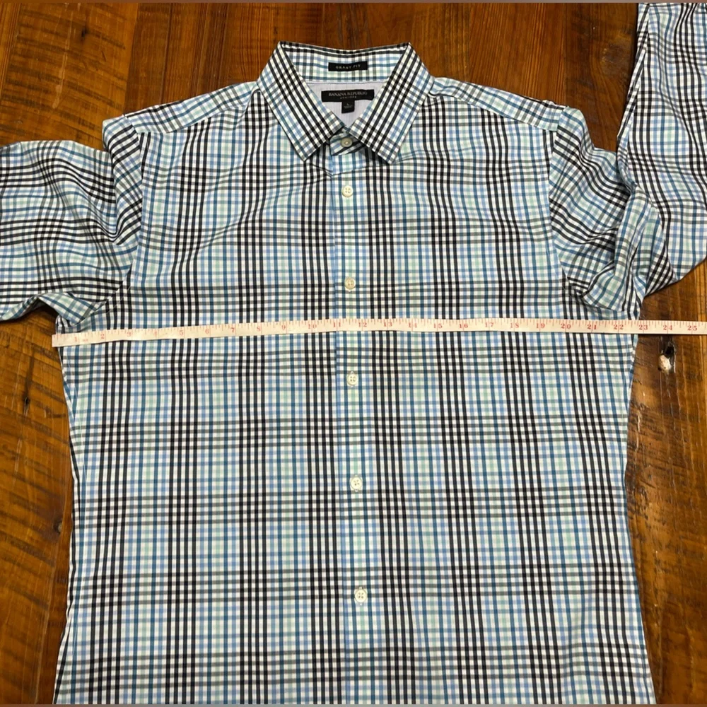 Banana Republic Grant Fit Non Iron Long Sleeve Button Down Shirt Size Large